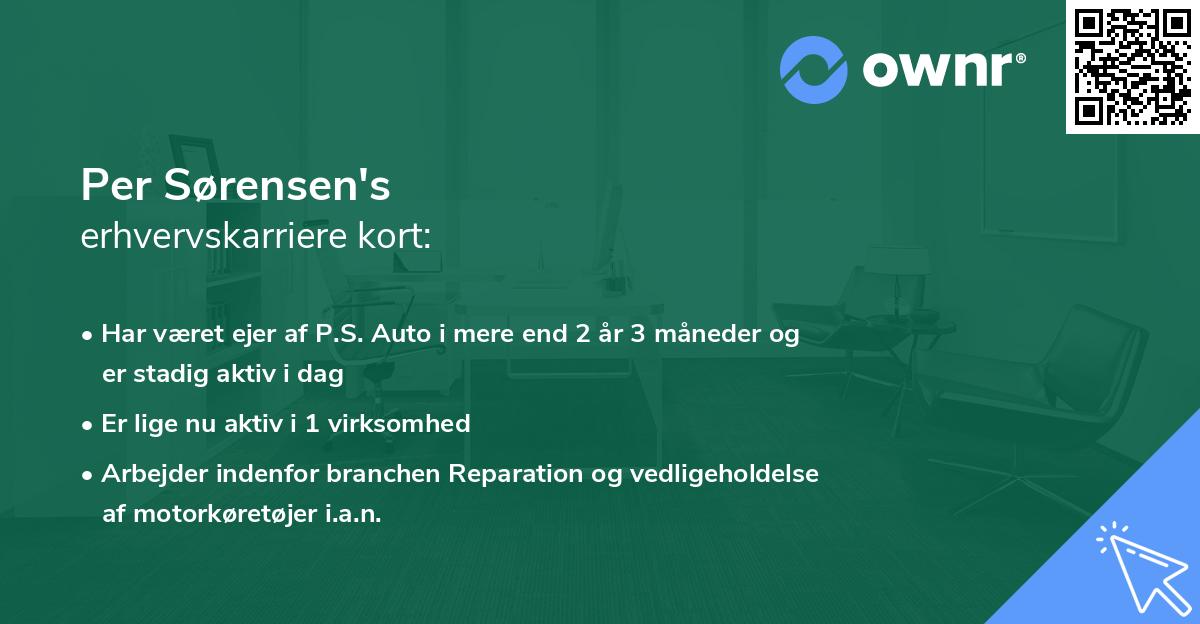 Per Sørensen's erhvervskarriere kort