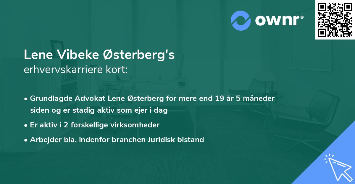 Lene Vibeke Østerberg's erhvervskarriere kort