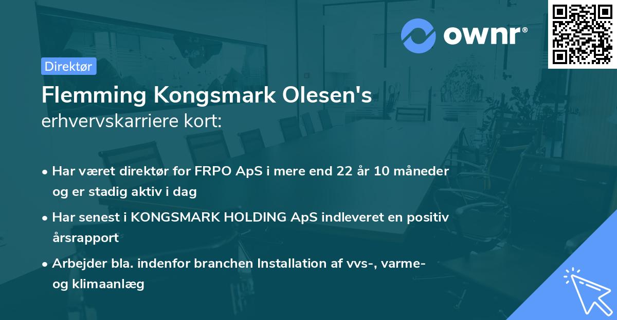 Flemming Kongsmark Olesen's erhvervskarriere kort