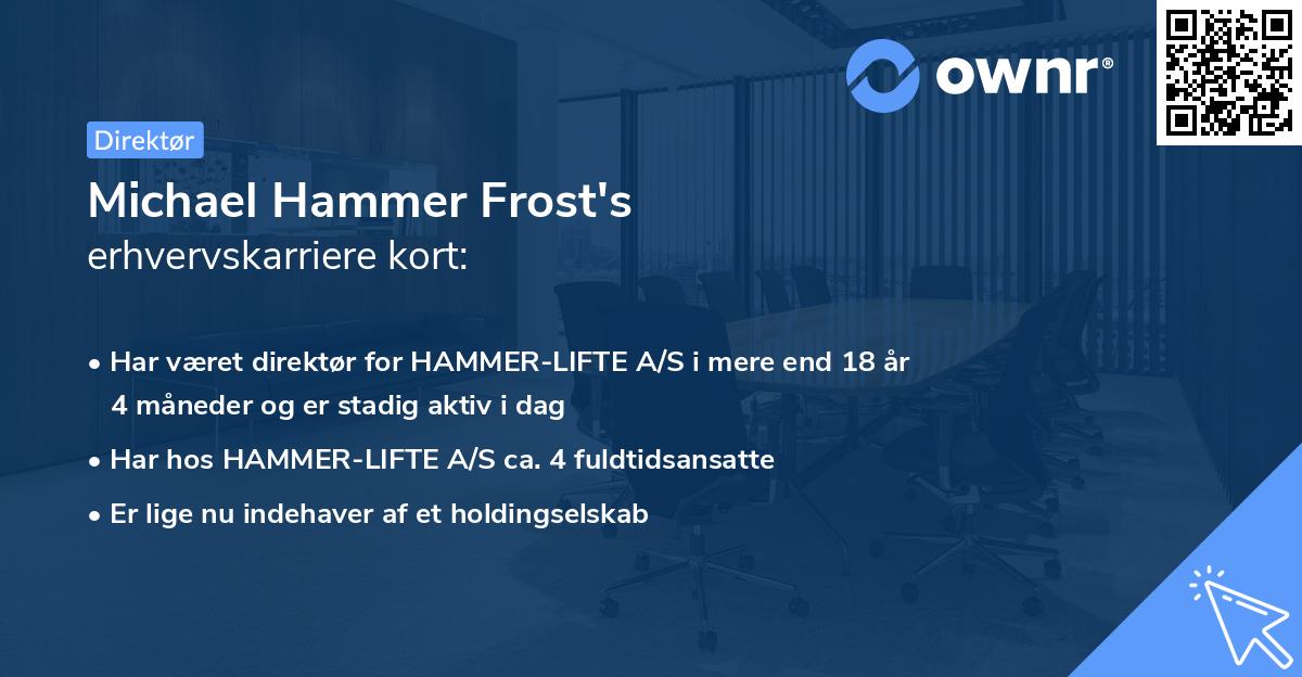 Michael Hammer Frost's erhvervskarriere kort