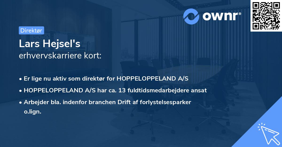 Lars Hejsel's erhvervskarriere kort