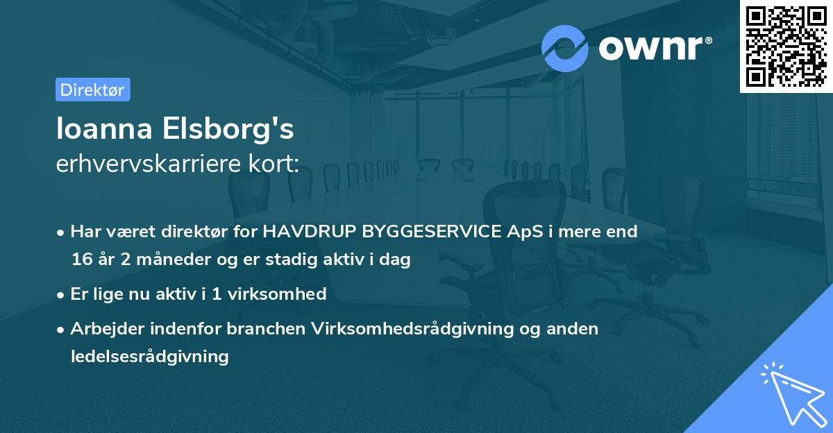 Ioanna Elsborg's erhvervskarriere kort