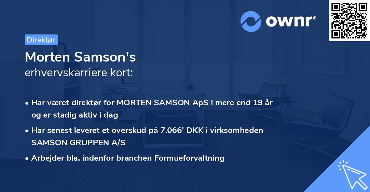 Morten Samson's erhvervskarriere kort