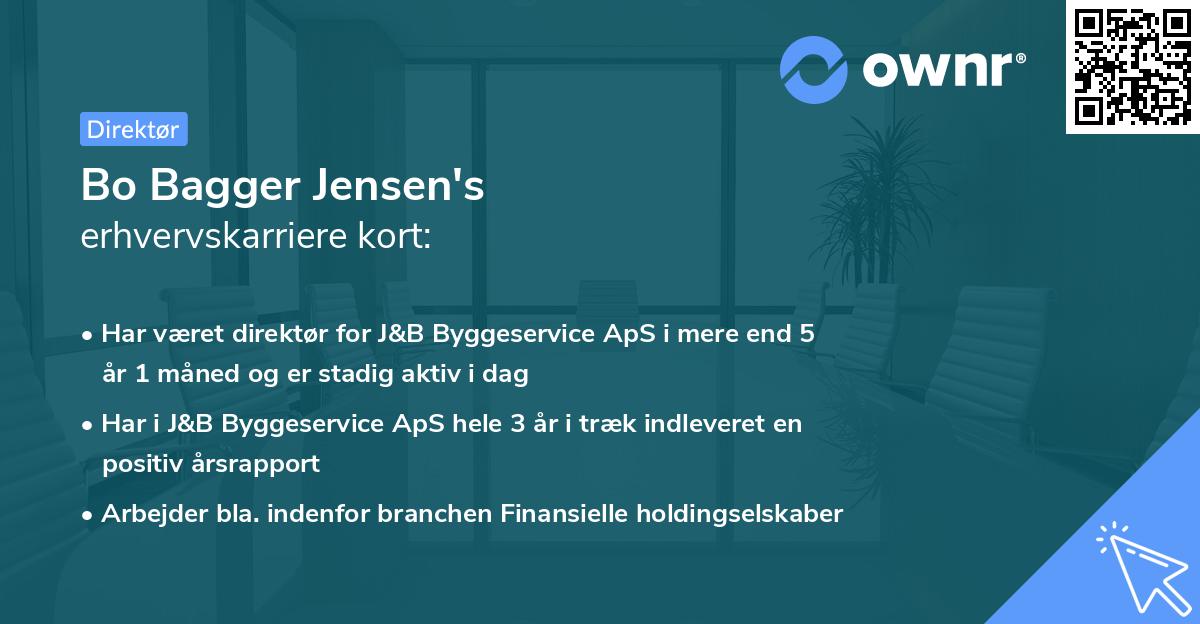 Bo Bagger Jensen's erhvervskarriere kort
