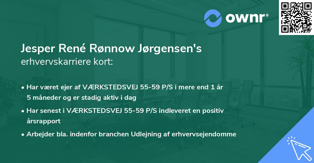 Jesper René Rønnow Jørgensen's erhvervskarriere kort