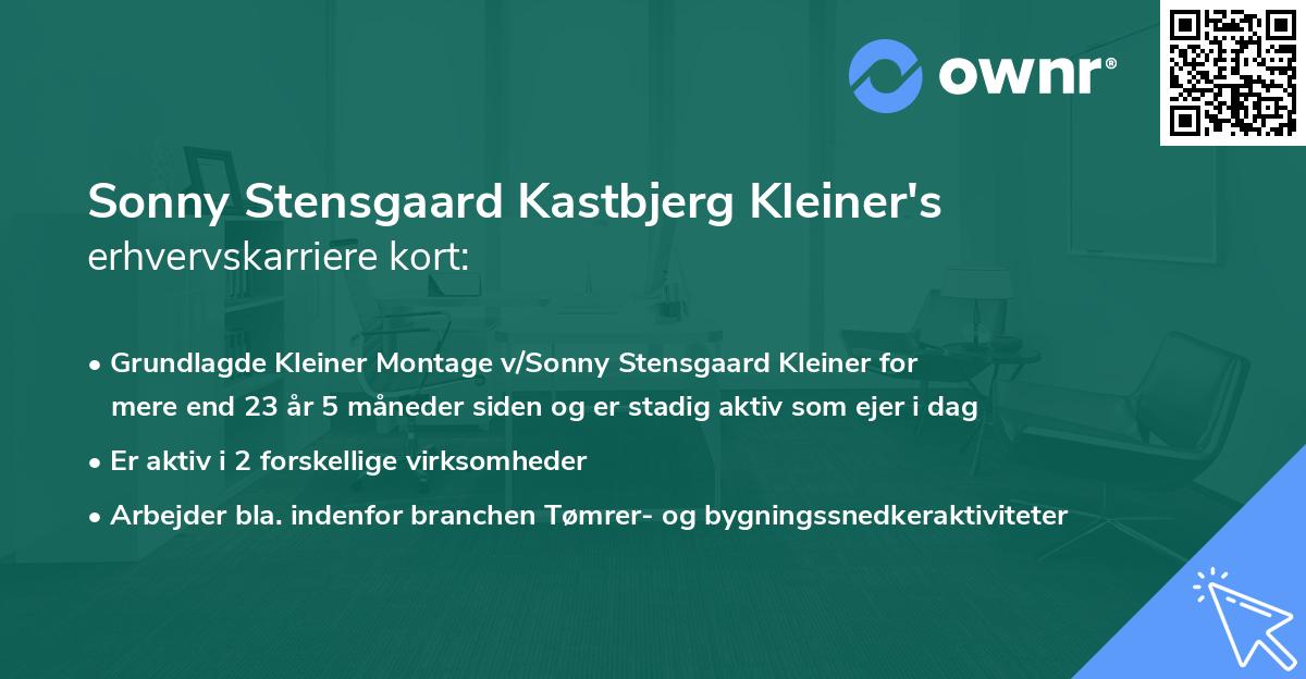 Sonny Stensgaard Kastbjerg Kleiner's erhvervskarriere kort