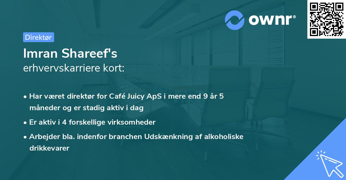 Imran Shareef's erhvervskarriere kort