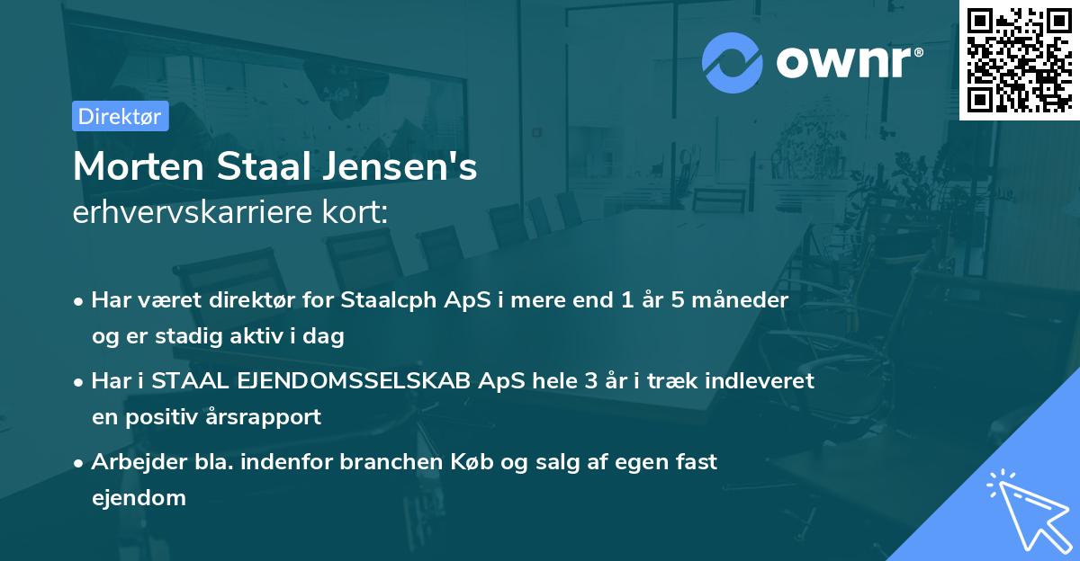 Morten Staal Jensen's erhvervskarriere kort