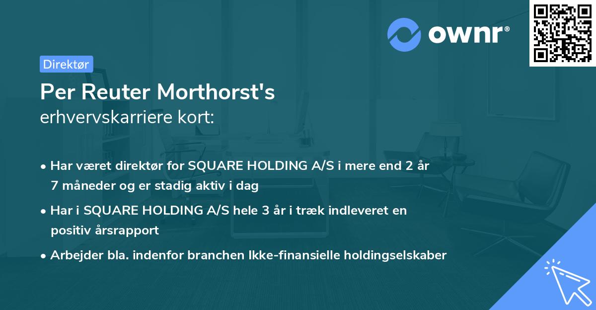 Per Reuter Morthorst's erhvervskarriere kort