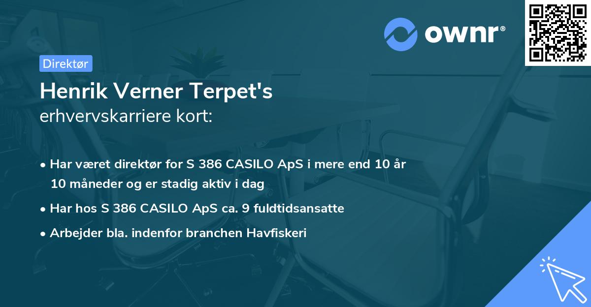 Henrik Verner Terpet's erhvervskarriere kort