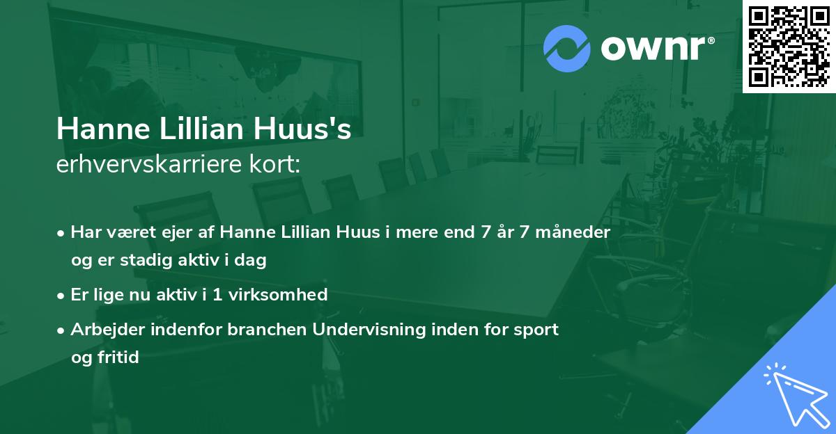 Hanne Lillian Huus's erhvervskarriere kort