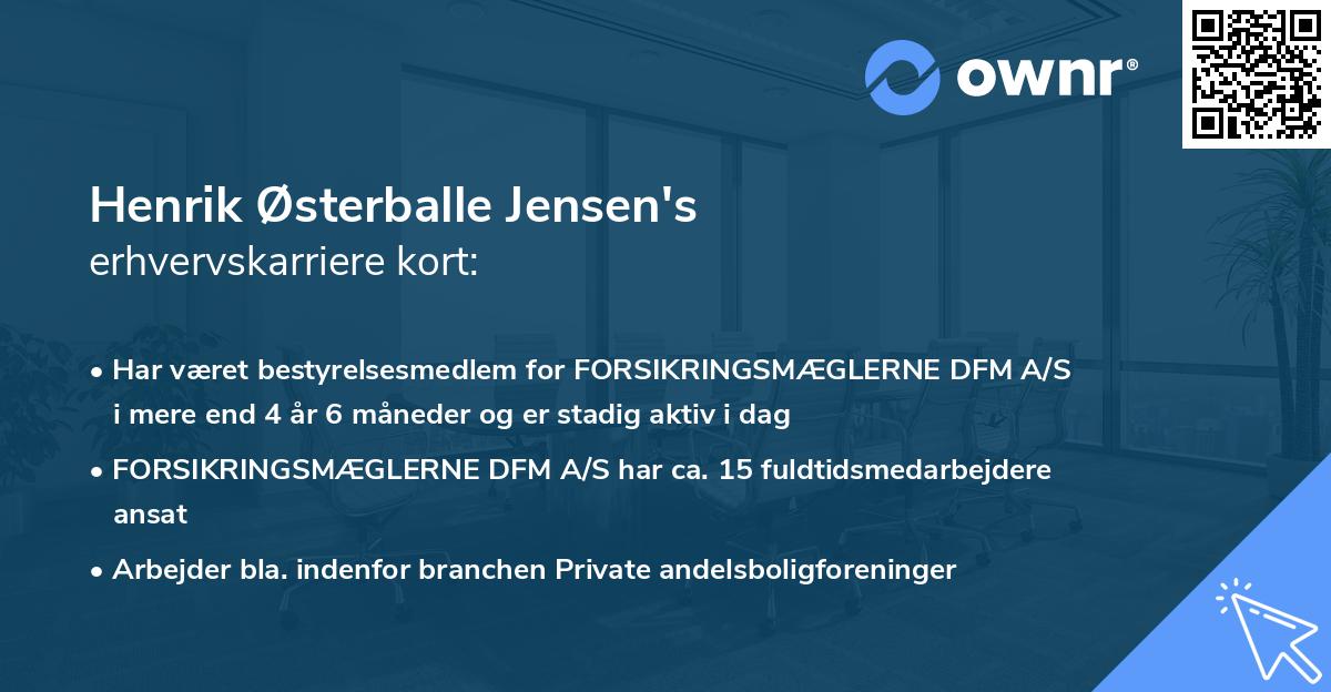 Henrik Østerballe Jensen's erhvervskarriere kort