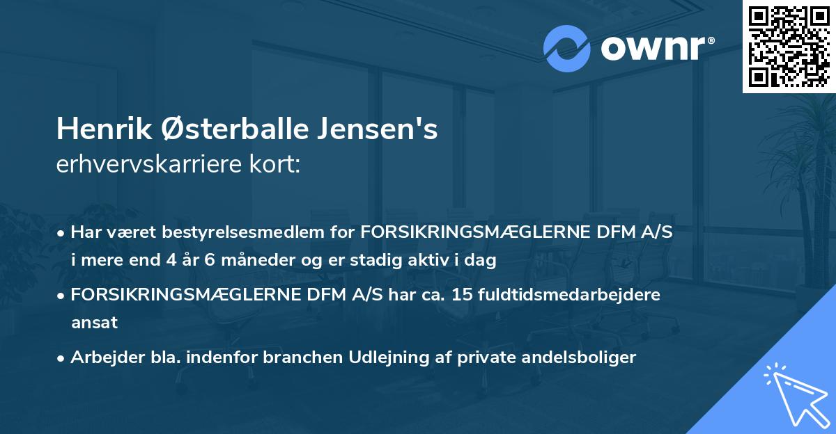 Henrik Østerballe Jensen's erhvervskarriere kort