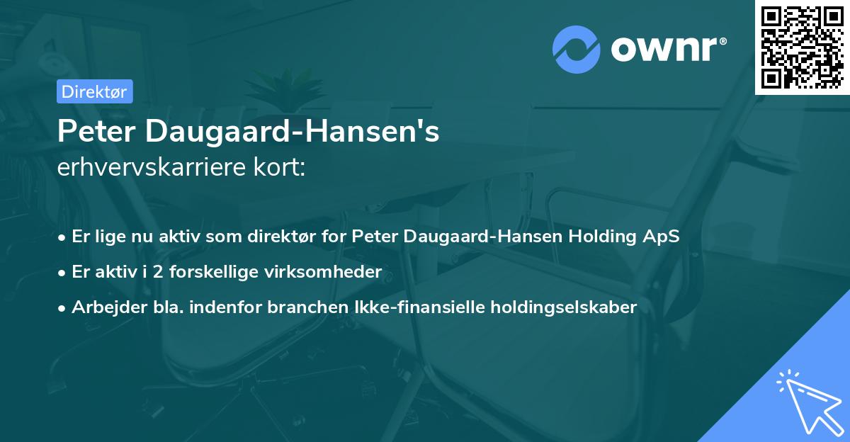 Peter Daugaard-Hansen's erhvervskarriere kort
