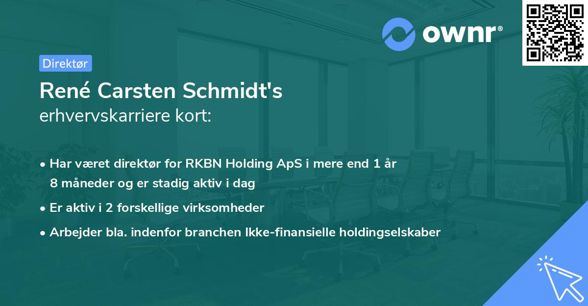 René Carsten Schmidt's erhvervskarriere kort