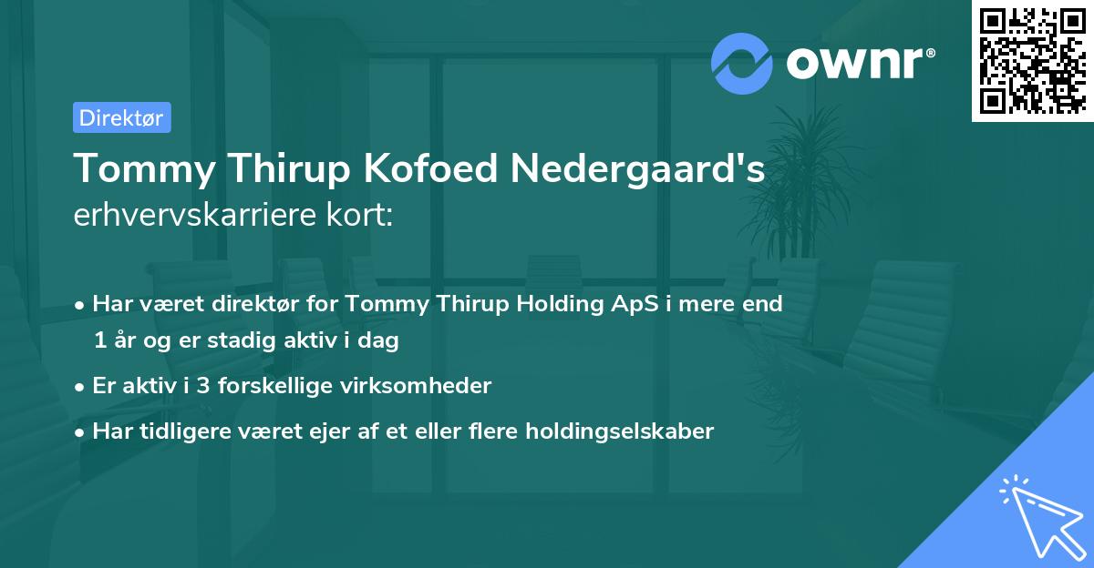 Tommy Thirup Kofoed Nedergaard's erhvervskarriere kort