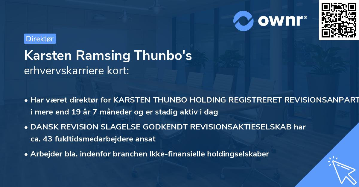 Karsten Ramsing Thunbo's erhvervskarriere kort