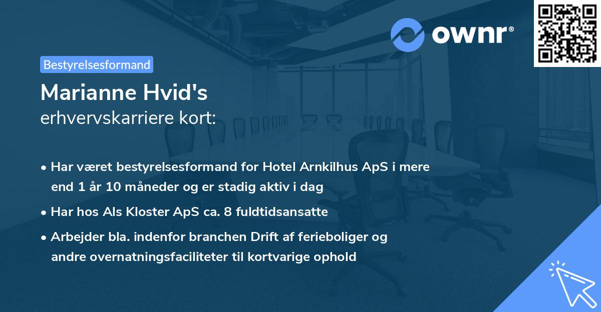 Marianne Hvid's erhvervskarriere kort