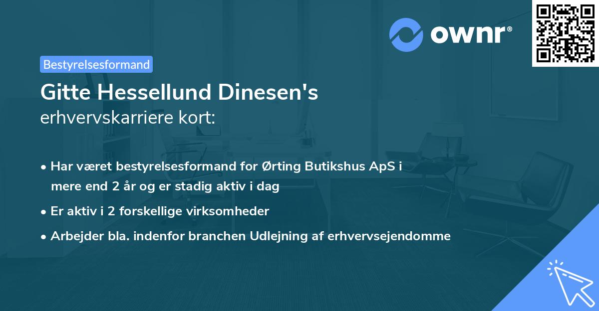 Gitte Hessellund Dinesen's erhvervskarriere kort