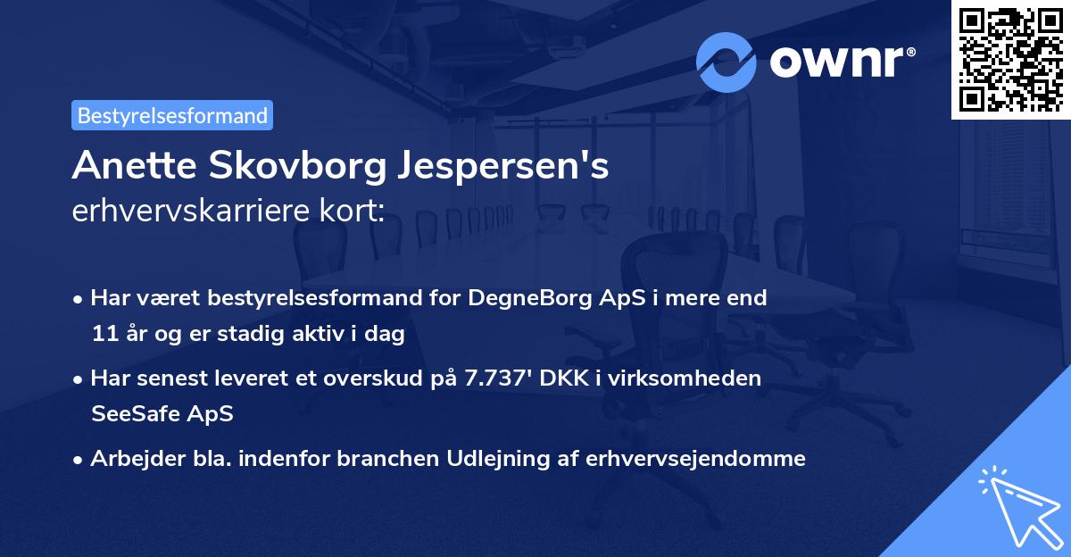 Anette Skovborg Jespersen's erhvervskarriere kort