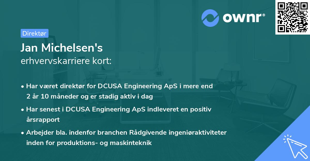Jan Michelsen's erhvervskarriere kort