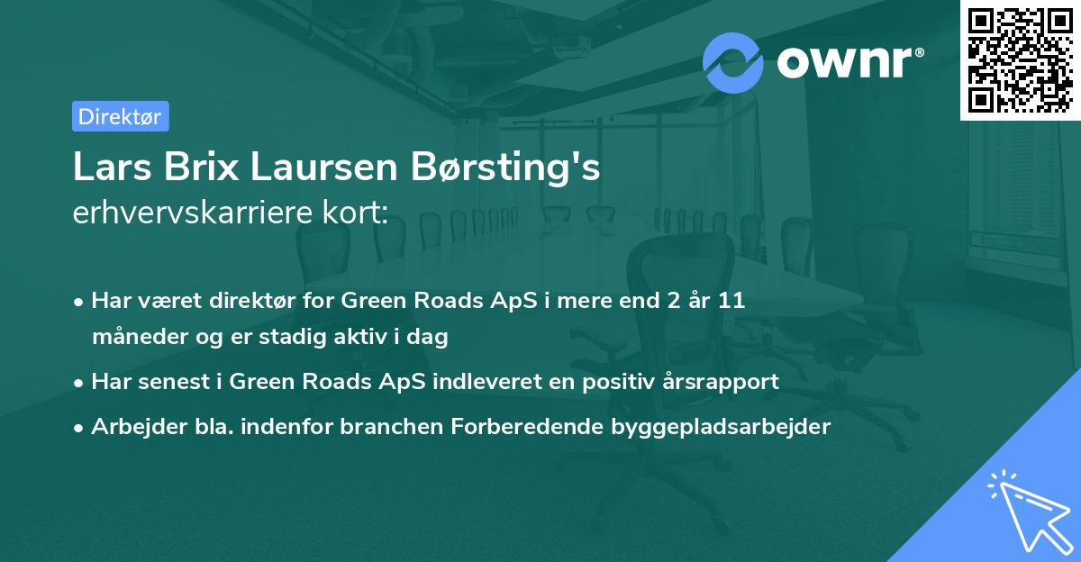 Lars Brix Laursen Børsting's erhvervskarriere kort