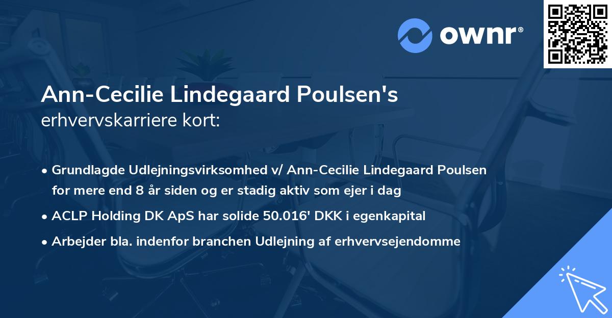 Ann-Cecilie Lindegaard Poulsen's erhvervskarriere kort