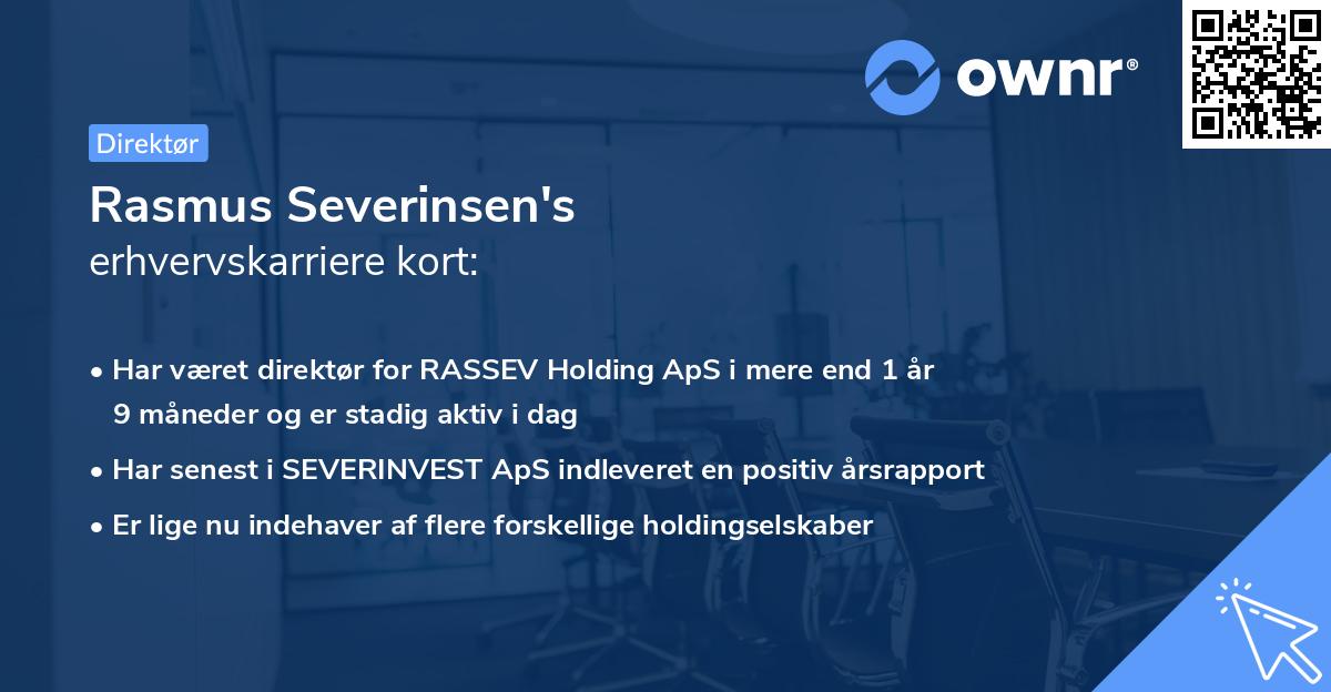 Rasmus Severinsen's erhvervskarriere kort