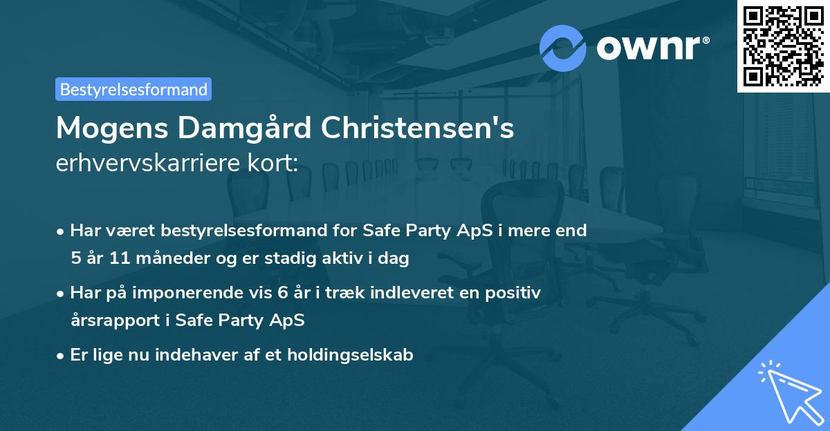 Mogens Damgård Christensen's erhvervskarriere kort