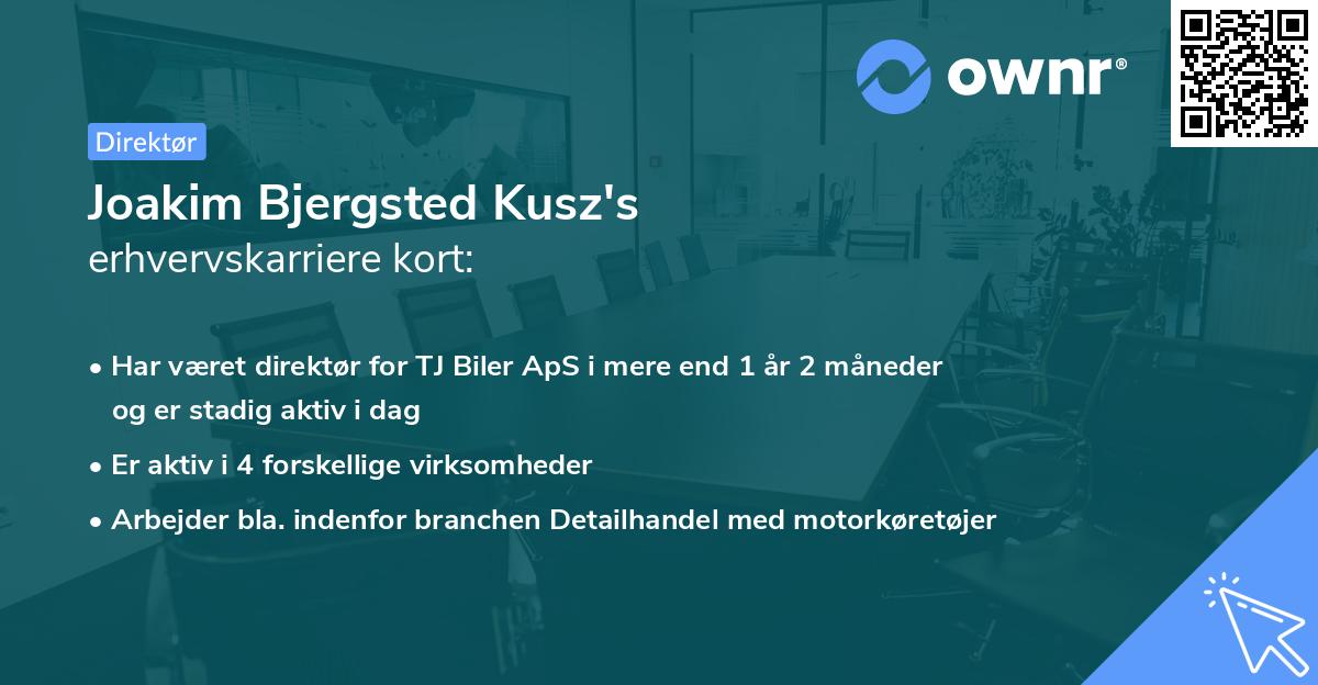 Joakim Bjergsted Kusz's erhvervskarriere kort