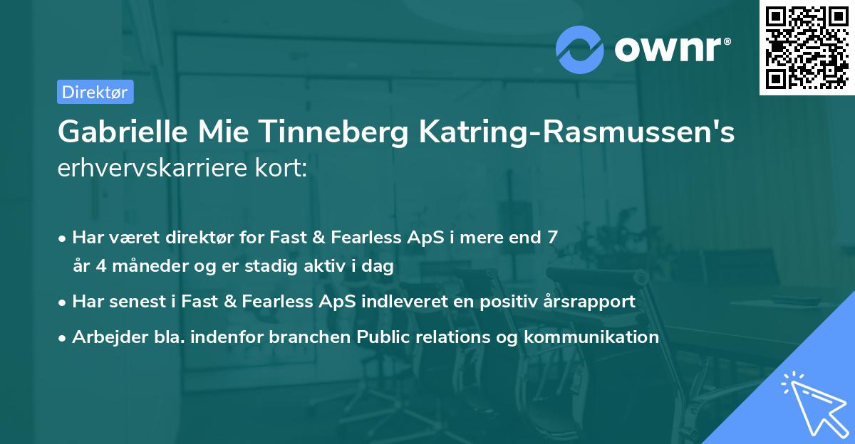 Gabrielle Mie Tinneberg Katring-Rasmussen's erhvervskarriere kort