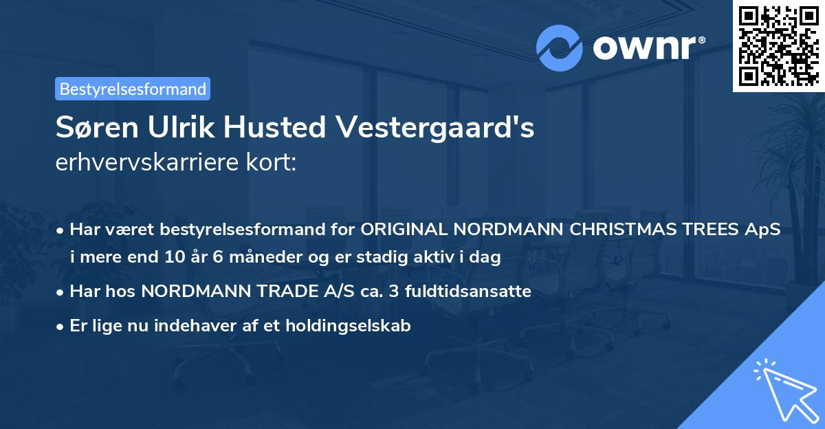 Søren Ulrik Husted Vestergaard's erhvervskarriere kort