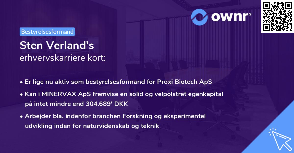 Sten Verland's erhvervskarriere kort