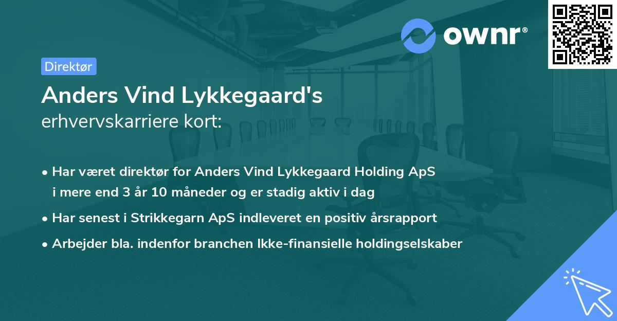 Anders Vind Lykkegaard's erhvervskarriere kort