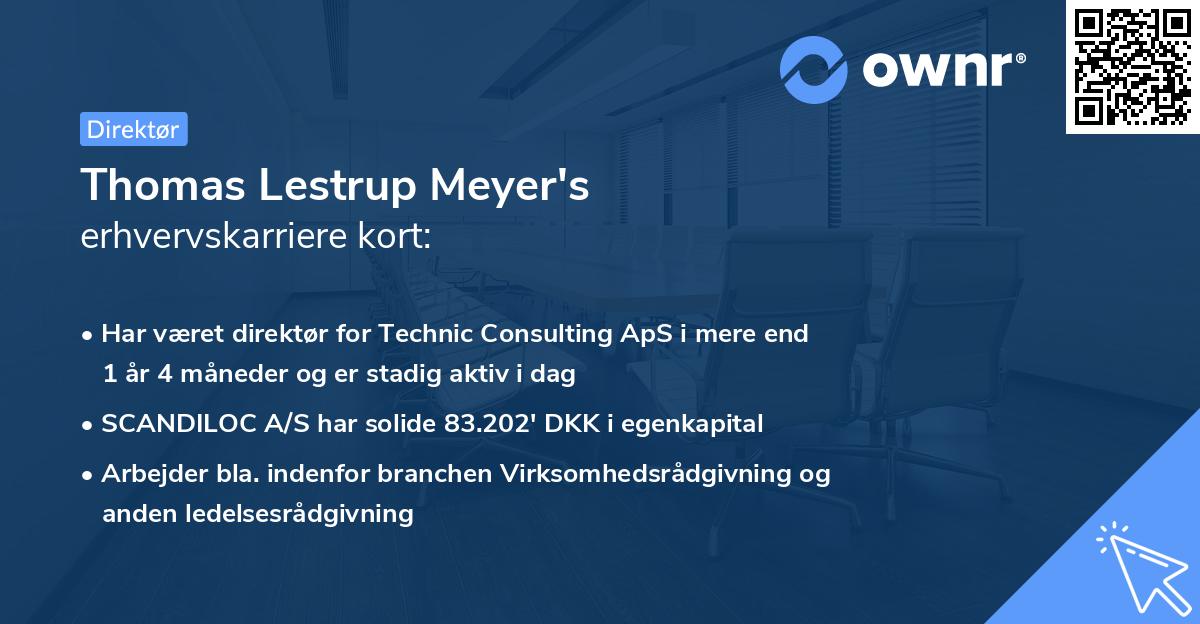 Thomas Lestrup Meyer's erhvervskarriere kort
