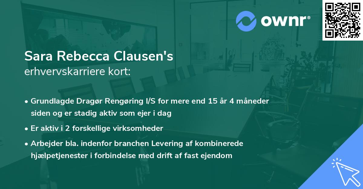 Sara Rebecca Clausen's erhvervskarriere kort