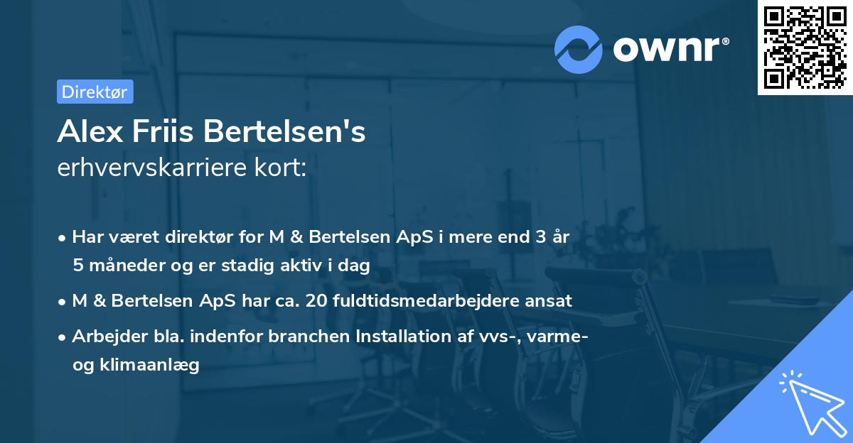 Alex Friis Bertelsen's erhvervskarriere kort