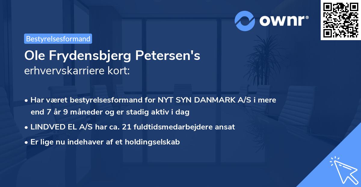 Ole Frydensbjerg Petersen's erhvervskarriere kort