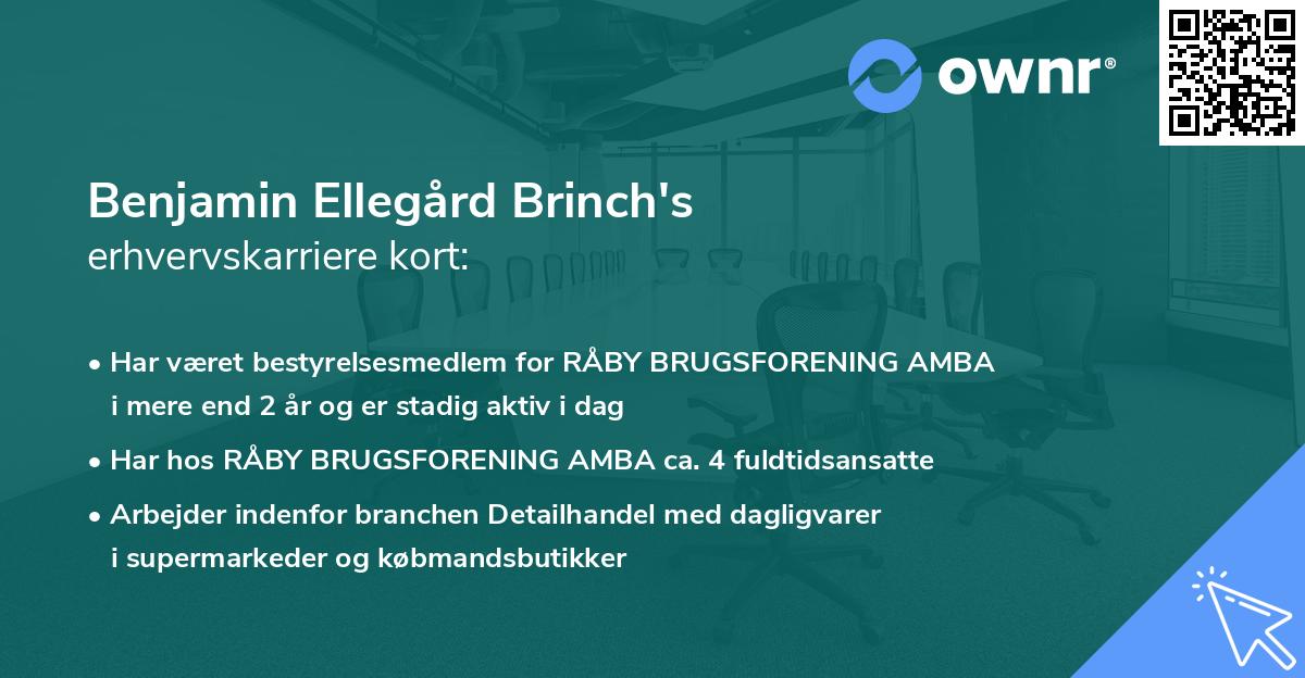 Benjamin Ellegård Brinch's erhvervskarriere kort