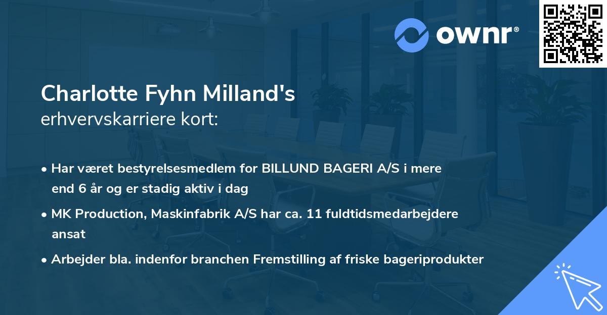 Charlotte Fyhn Milland's erhvervskarriere kort