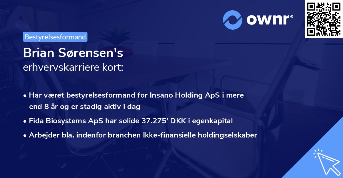 Brian Sørensen's erhvervskarriere kort