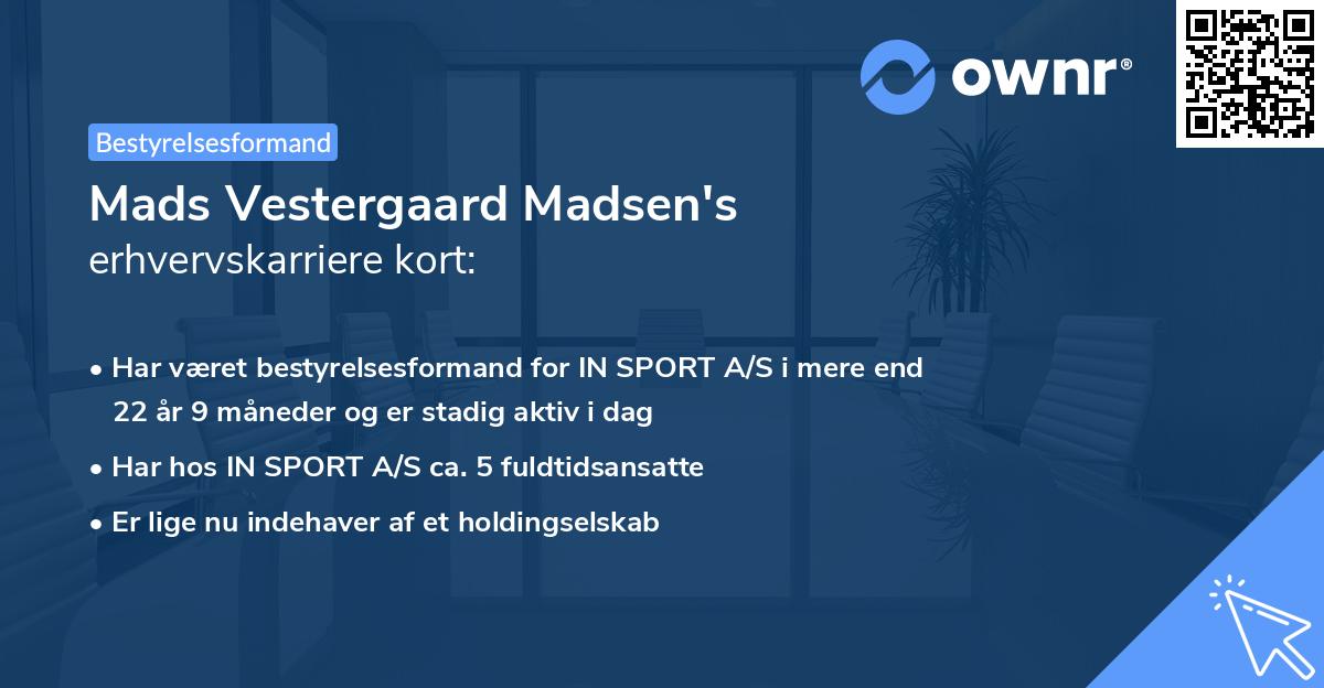 Mads Vestergaard Madsen's erhvervskarriere kort