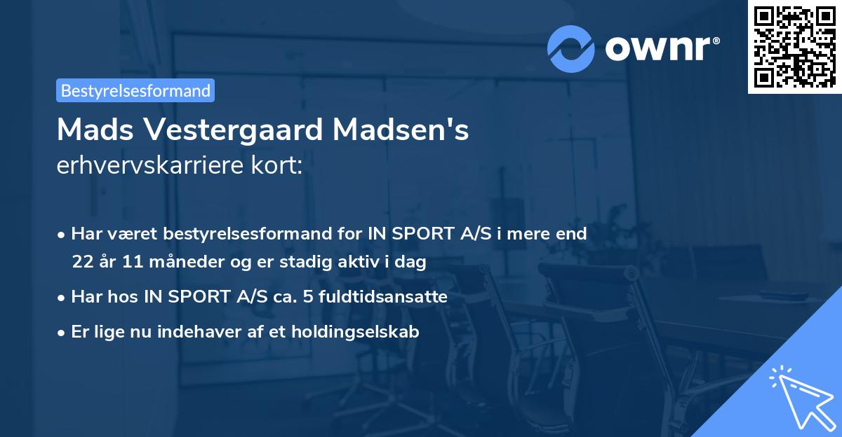 Mads Vestergaard Madsen's erhvervskarriere kort