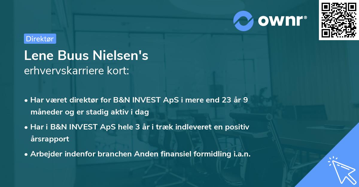 Lene Buus Nielsen's erhvervskarriere kort