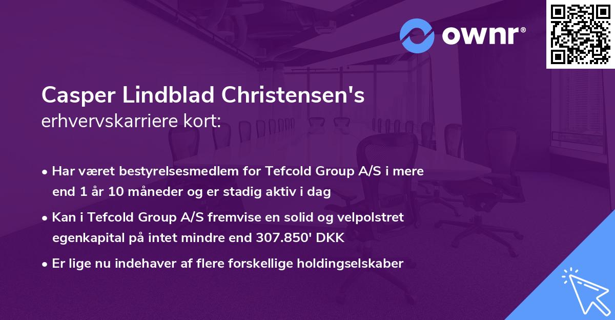 Casper Lindblad Christensen's erhvervskarriere kort