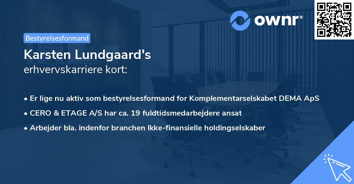 Karsten Lundgaard's erhvervskarriere kort