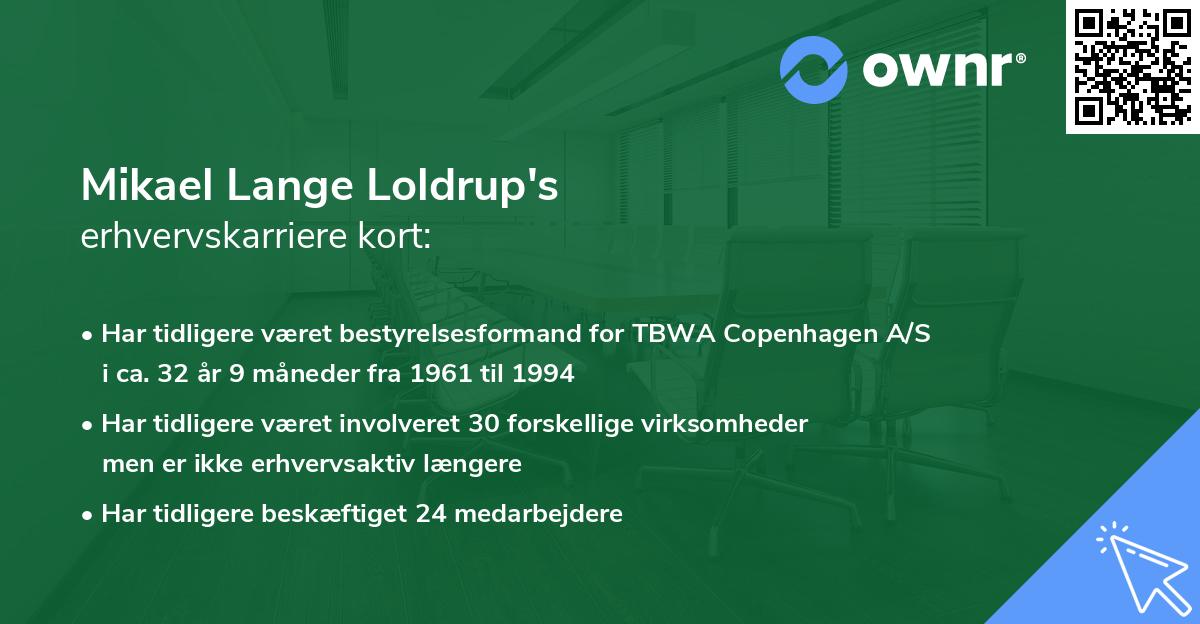 Mikael Lange Loldrup's erhvervskarriere kort
