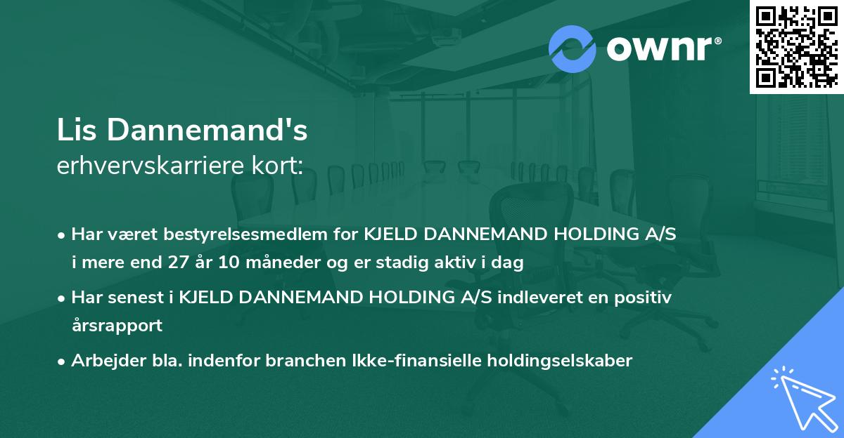 Lis Dannemand's erhvervskarriere kort
