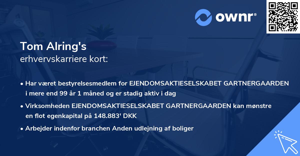 Tom Alring's erhvervskarriere kort
