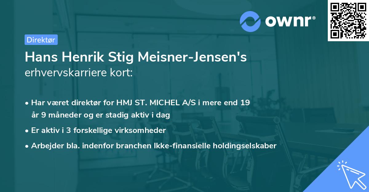 Hans Henrik Stig Meisner-Jensen's erhvervskarriere kort
